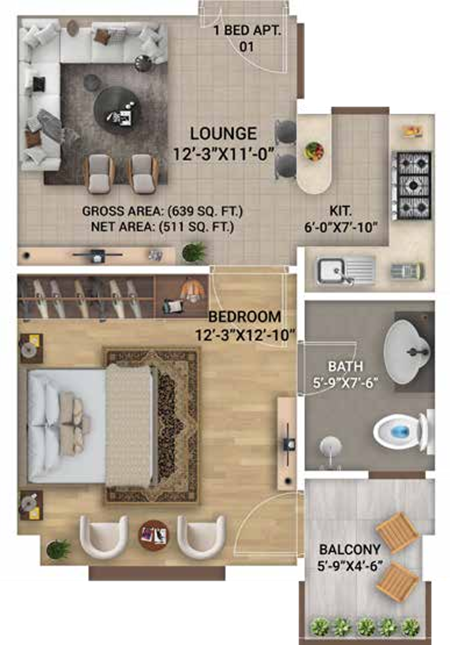 Summit-Heights_1-bed apartment